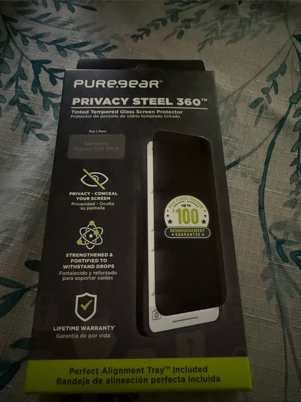 Privacy Steel 360 Tinted Tempered Glass Screen Protector - Black